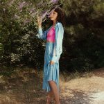 Blue suit with skirt