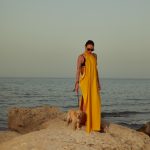 Yellow linen beachwear