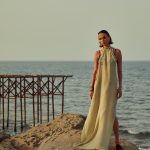 Green linen beachwear