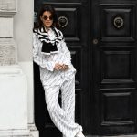 White suit with logo